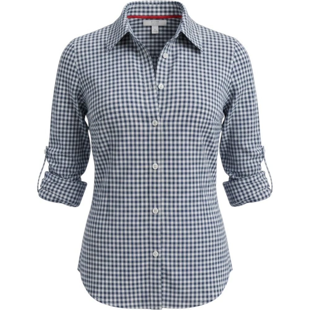 Croft & Barrow‎ cottagecore Gingham Embroidered Button Down Shirt L, 100% cotton